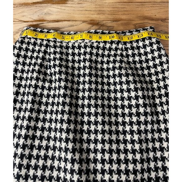 Sag Harbor Wool Blend Pencil Skirt Womens 10 Black/White Houndstooth Lined - Picture 6 of 9
